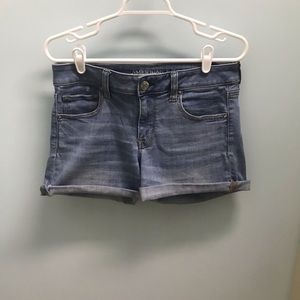 American Eagle light blue jean shorts